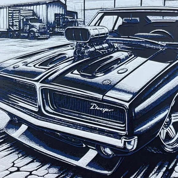 Dodge Charger Wall Art, Wall Art, Hueforge Art Print, Texture… - Picture 2 of 10